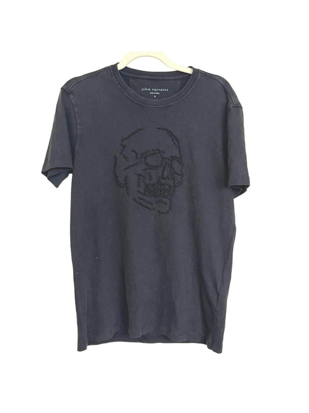 John Varvatos $148 Black Skull Short Sleeve Tee T Shirt Small NWT